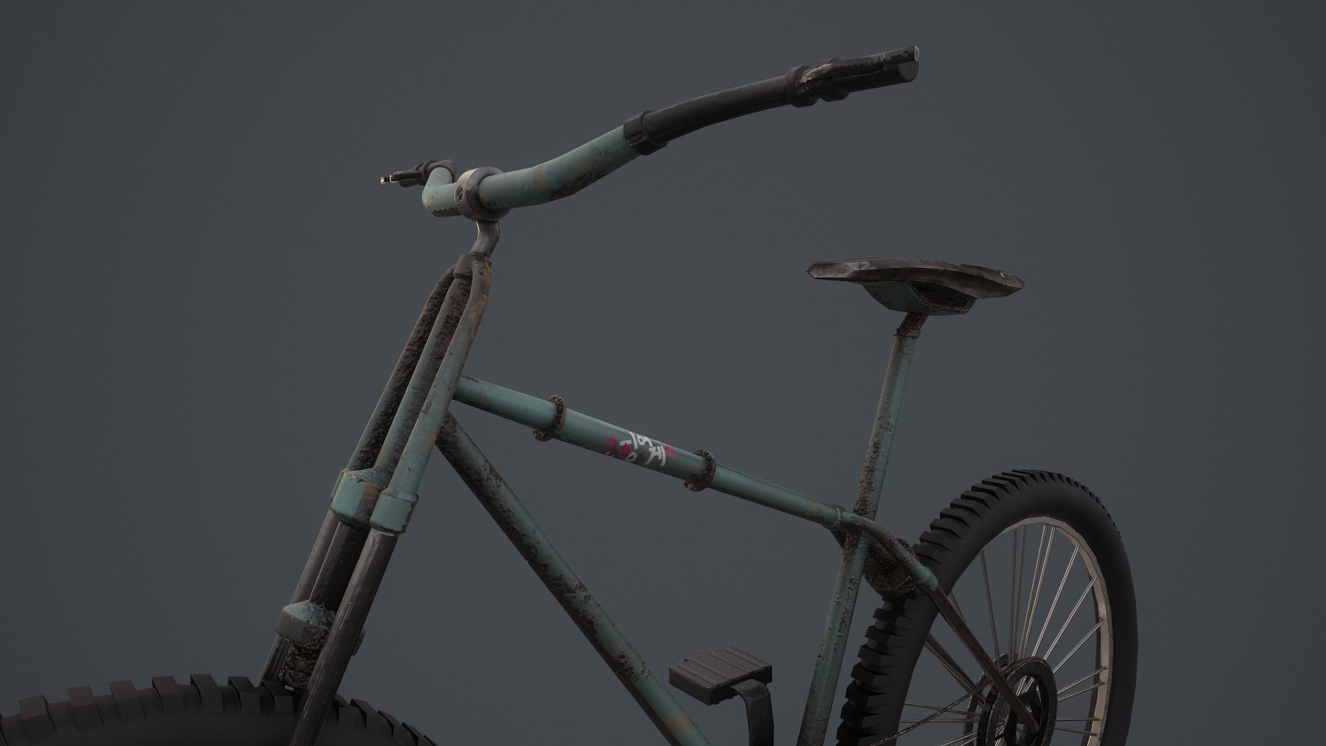Retro Bicycle  Low-poly 3D model_11