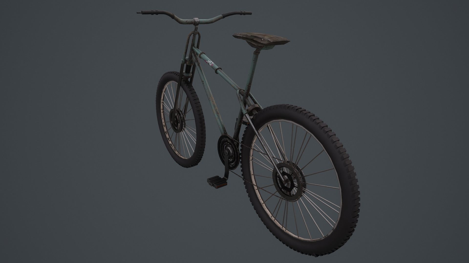 Retro Bicycle  Low-poly 3D model_8
