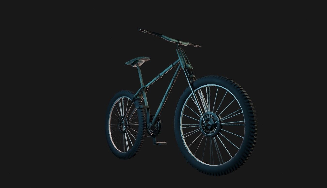 Retro Bicycle  Low-poly 3D model_2