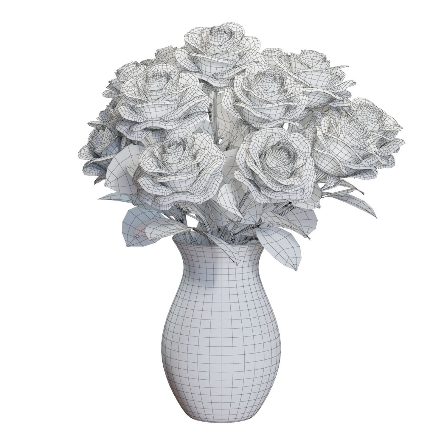 Flower Set 07 - Mixed Roses Bouquet 3D model_6