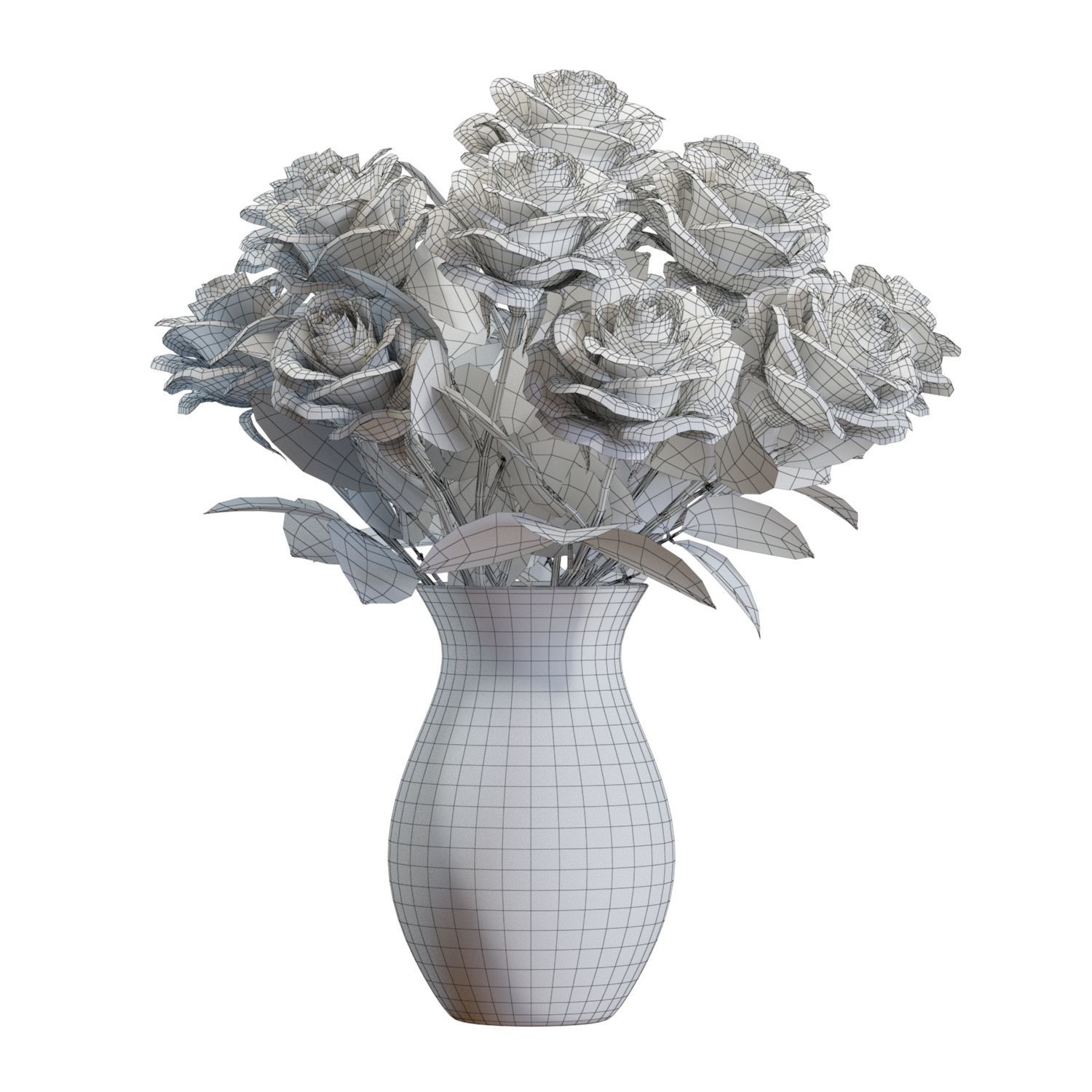 Flower Set 07 - Mixed Roses Bouquet 3D model_5