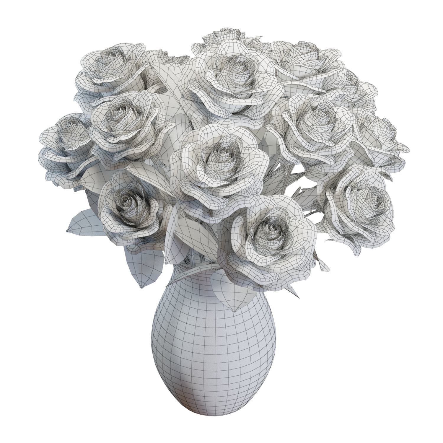 Flower Set 07 - Mixed Roses Bouquet 3D model_7