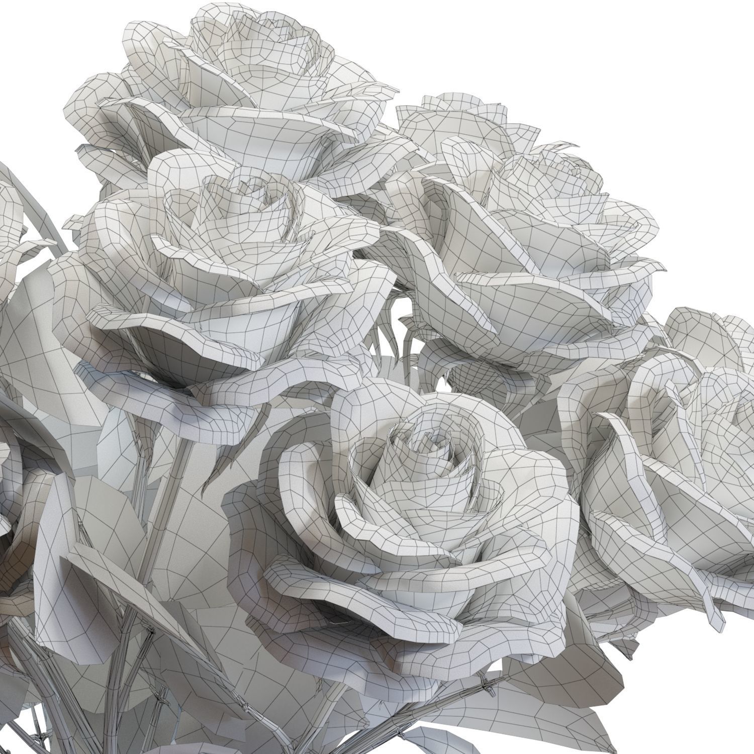 Flower Set 07 - Mixed Roses Bouquet 3D model_9