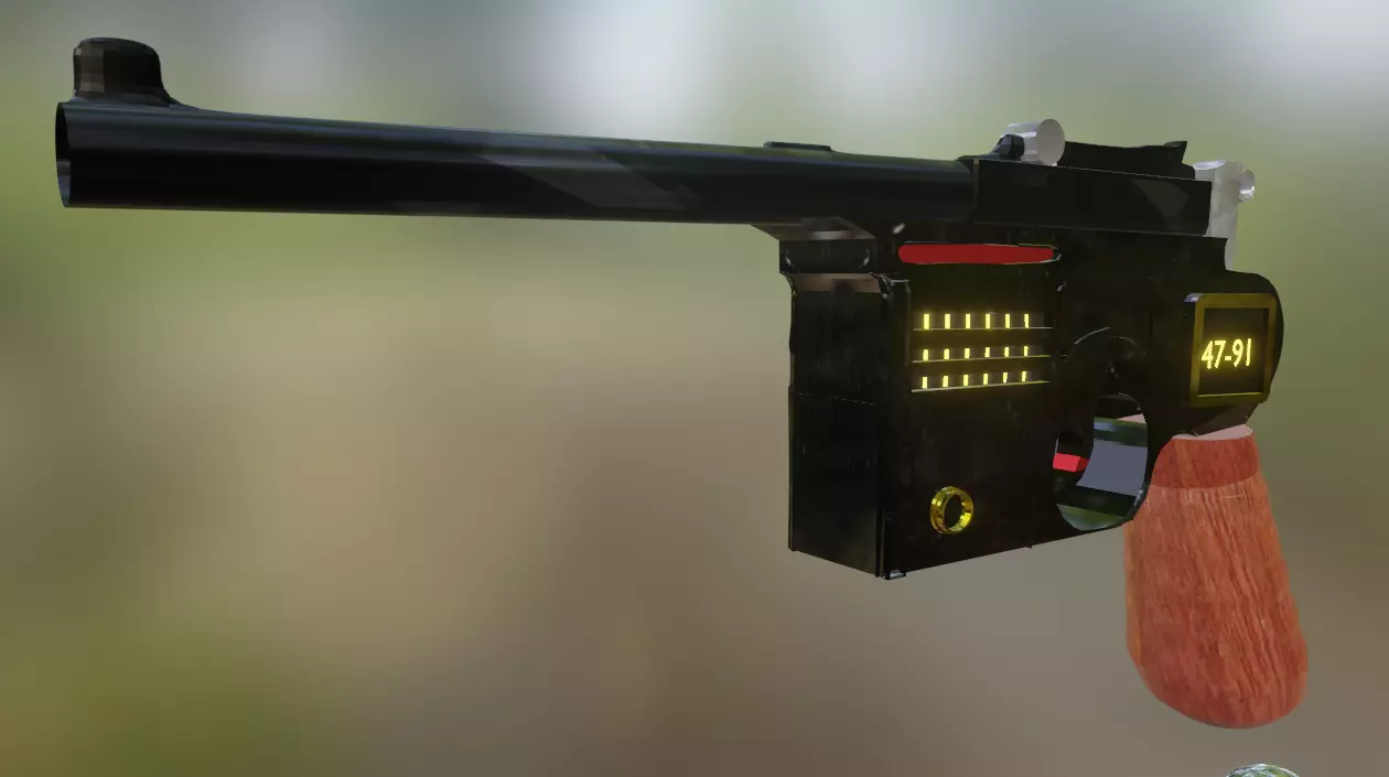 C96-Pistol gun with light Free 3D model