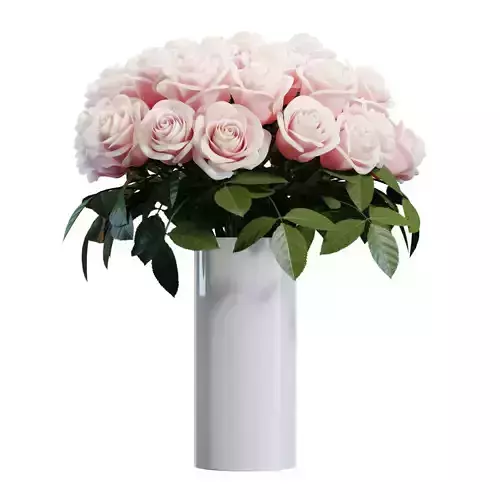 Flower Set 09 - Light Pink Roses Bouquet 3D model