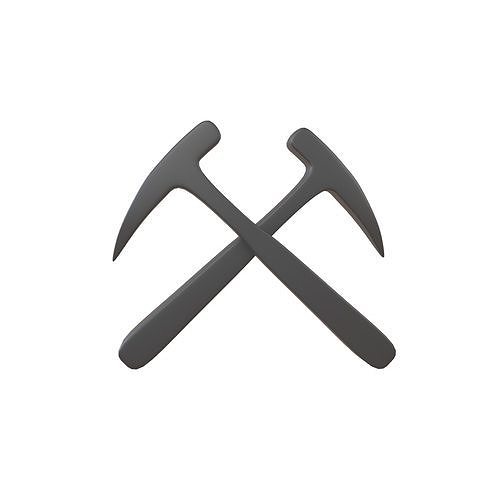 Mining Symbol v2 001 Low-poly 3D model
