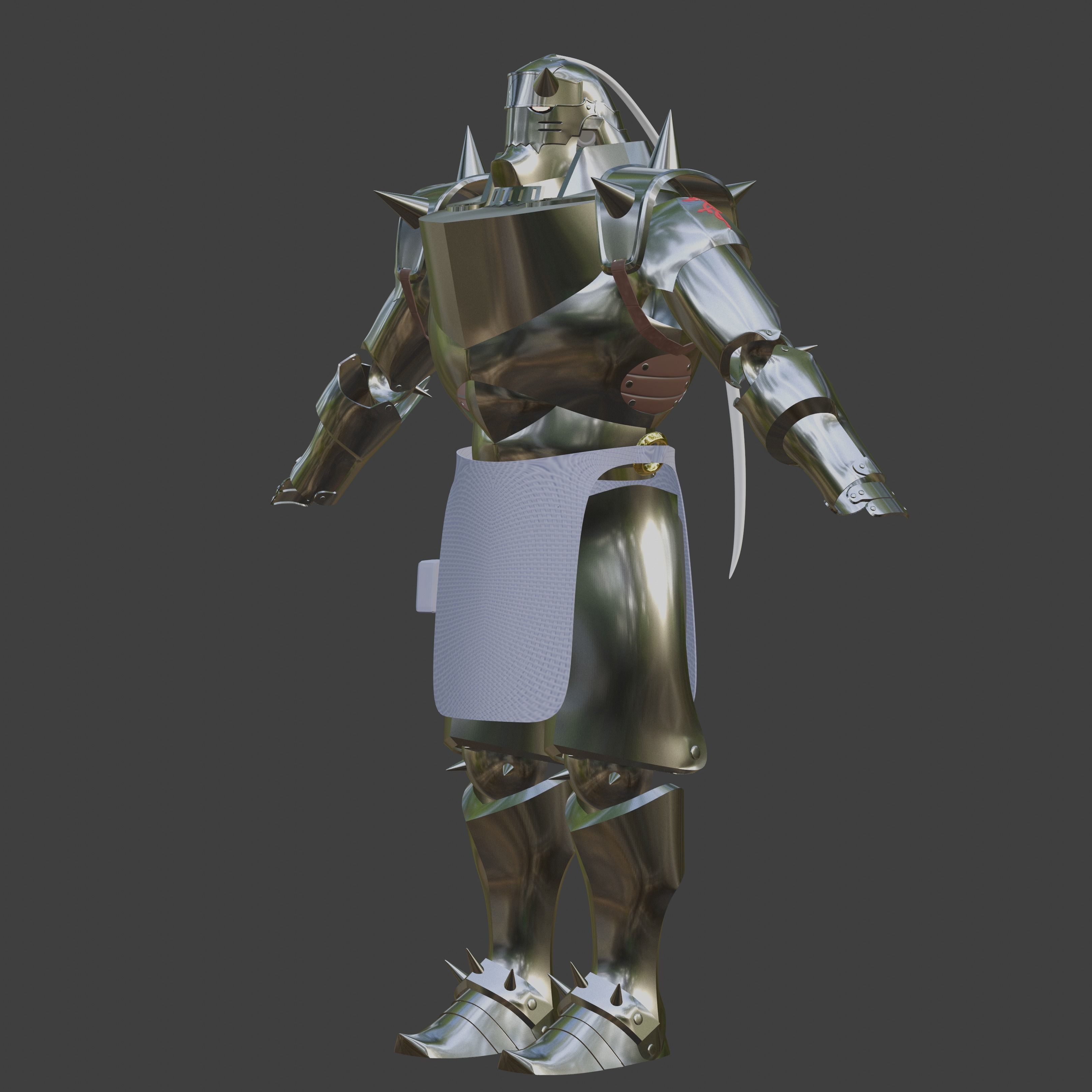 Alphonse Elric inspired Full Suit of Armor 3D print model_1