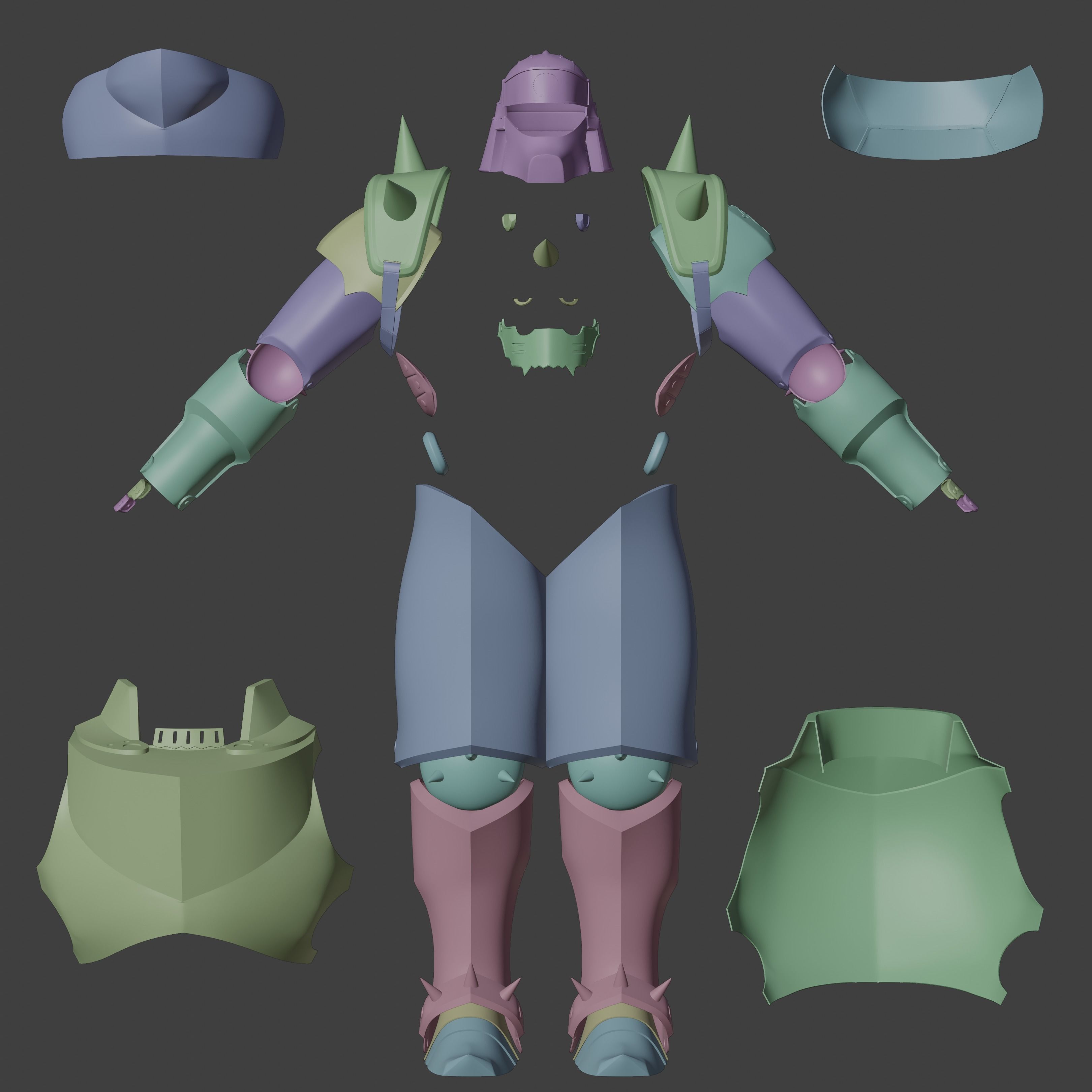 Alphonse Elric inspired Full Suit of Armor 3D print model_21