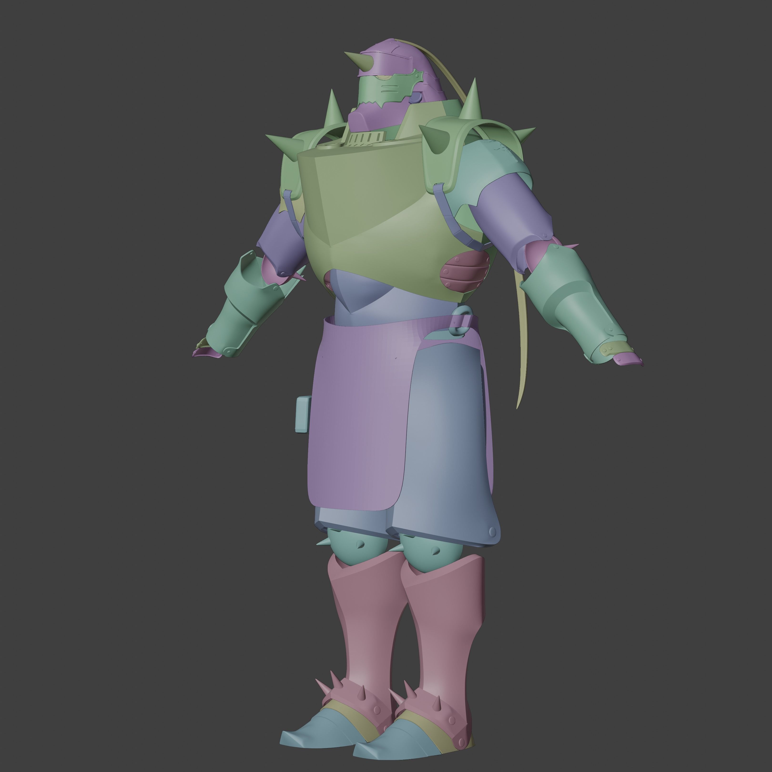 Alphonse Elric inspired Full Suit of Armor 3D print model_14