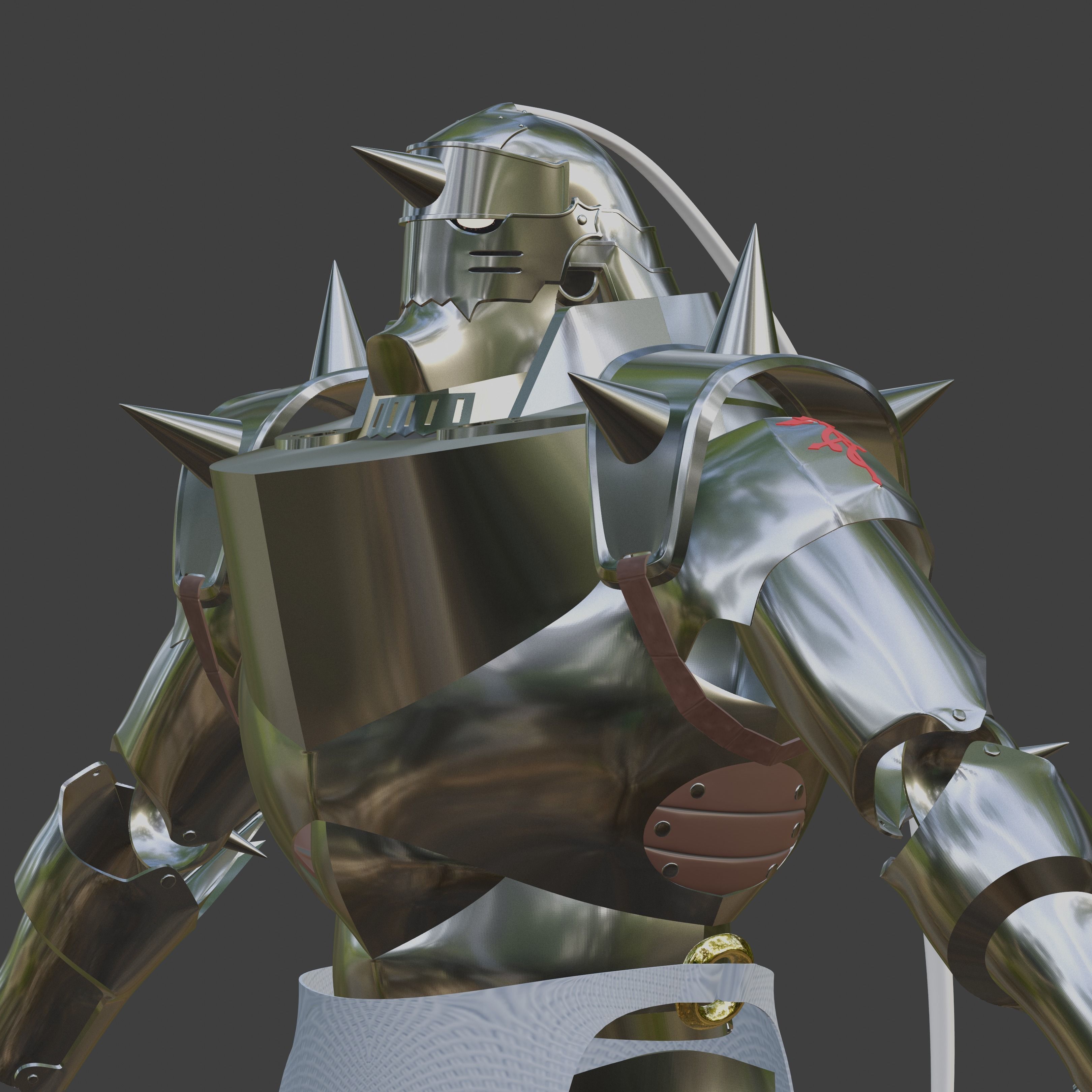 Alphonse Elric inspired Full Suit of Armor 3D print model_5