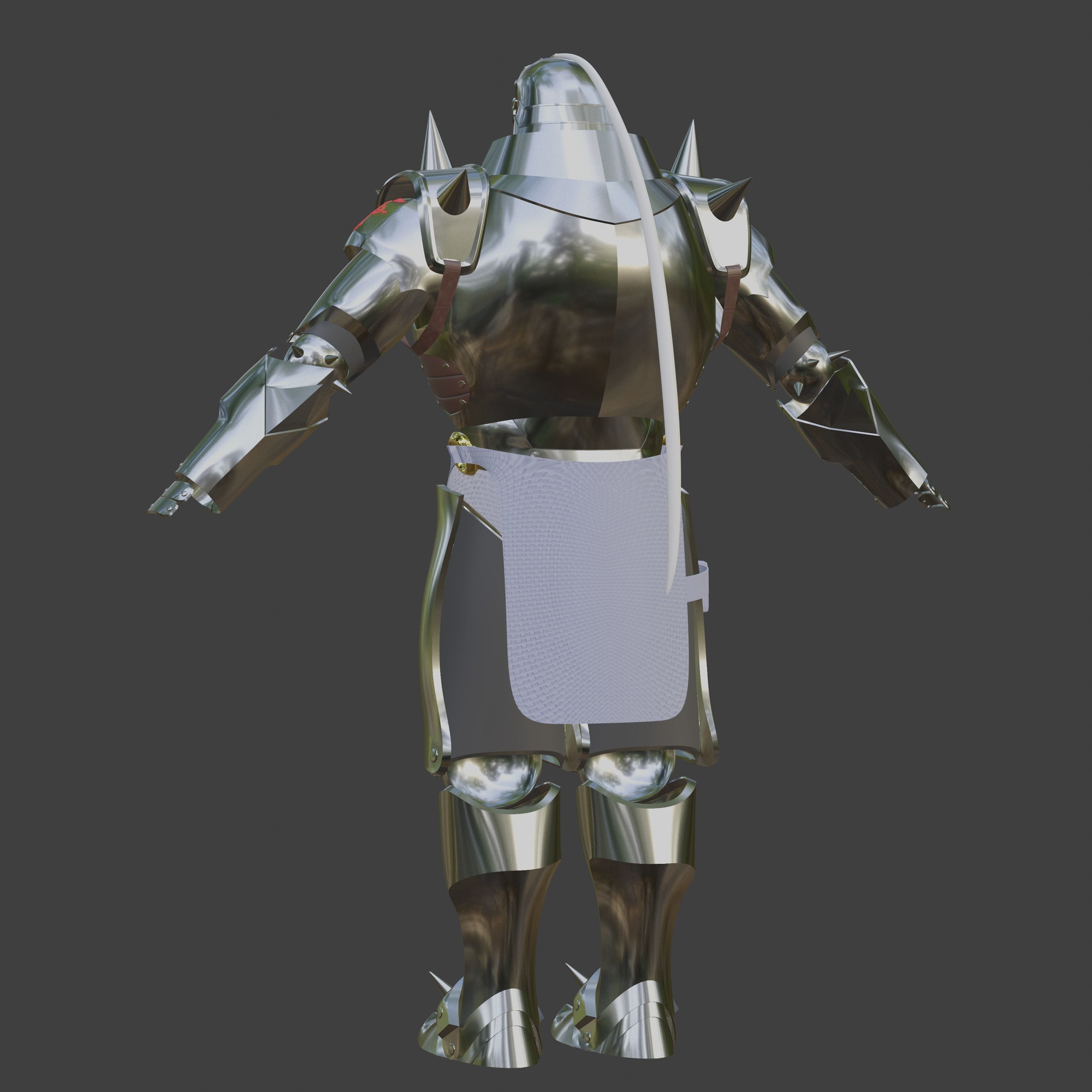 Alphonse Elric inspired Full Suit of Armor 3D print model_3