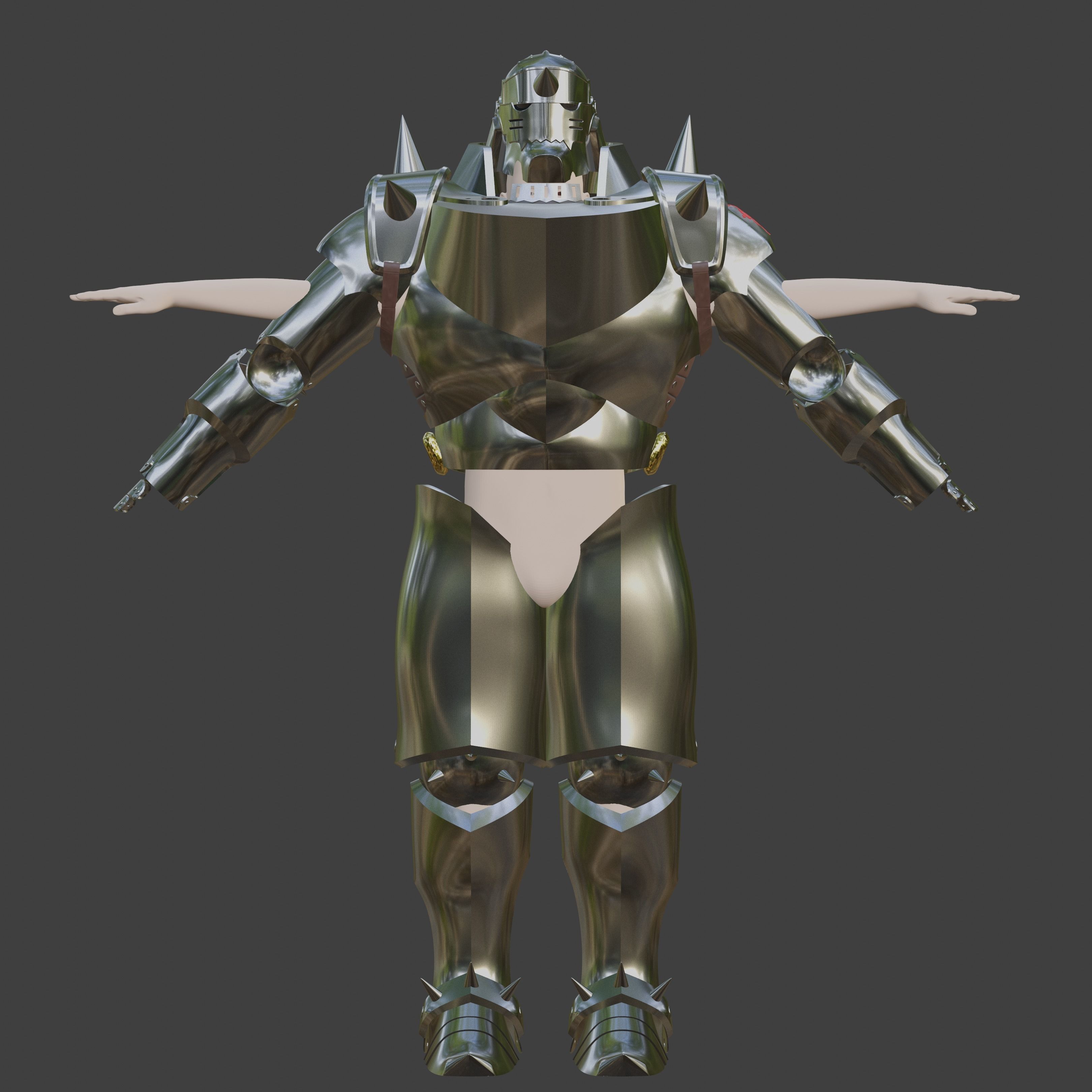 Alphonse Elric inspired Full Suit of Armor 3D print model_4