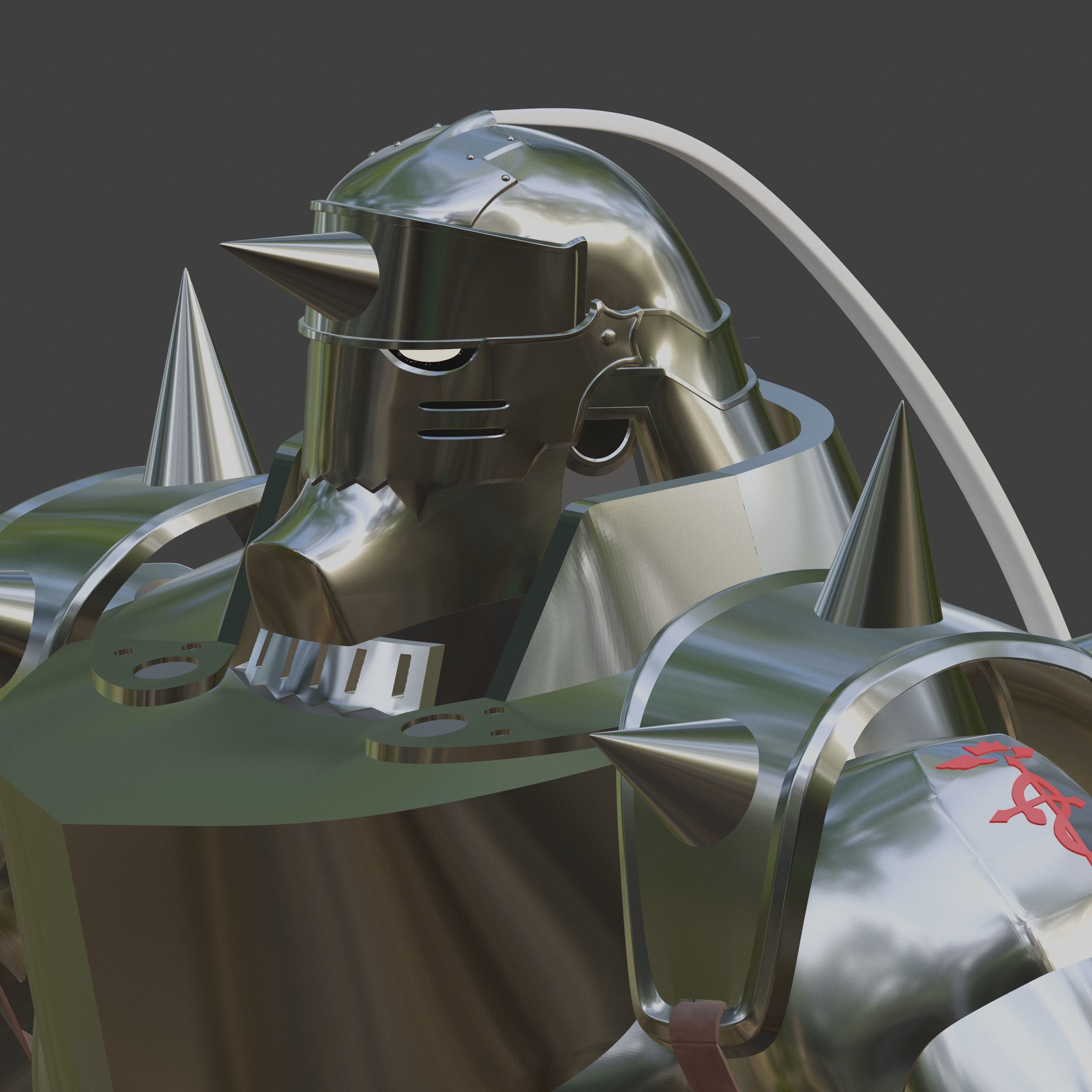Alphonse Elric inspired Full Suit of Armor 3D print model_11
