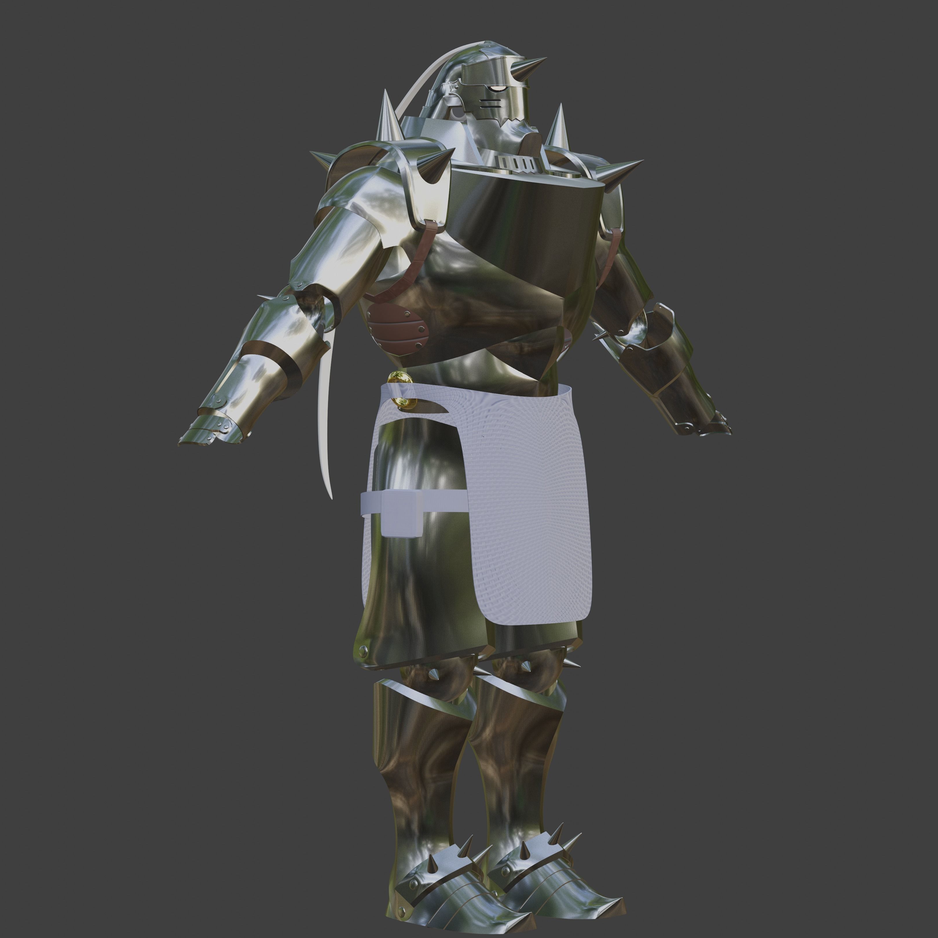 Alphonse Elric inspired Full Suit of Armor 3D print model_2