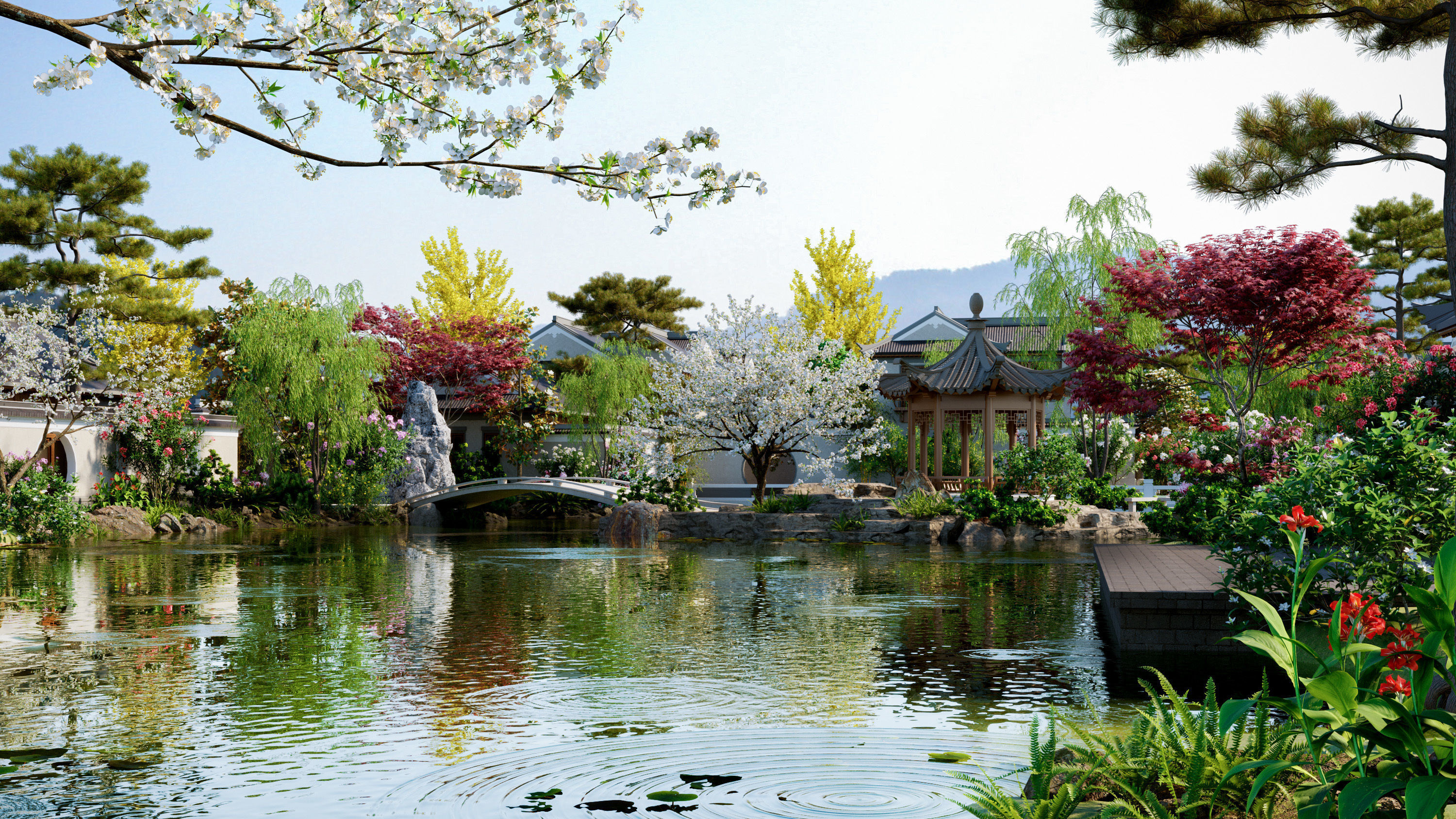 Chinese garden  3D model_1