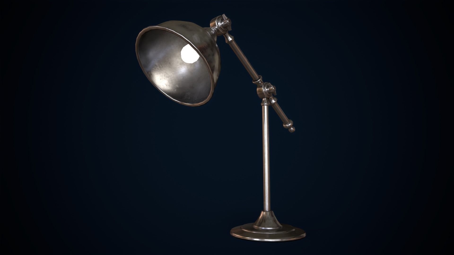 Metal table lamp loft style Low-poly 3D model_1