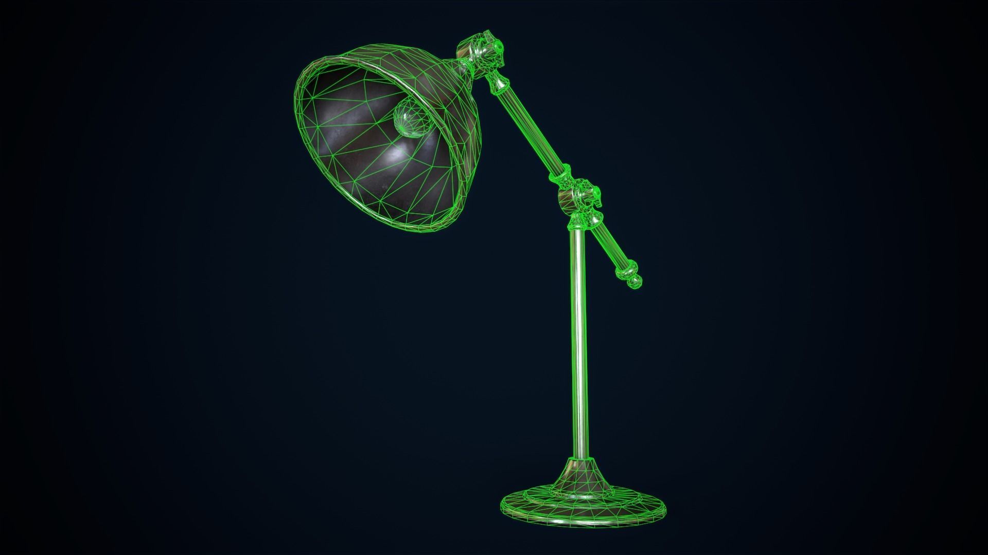 Metal table lamp loft style Low-poly 3D model_7