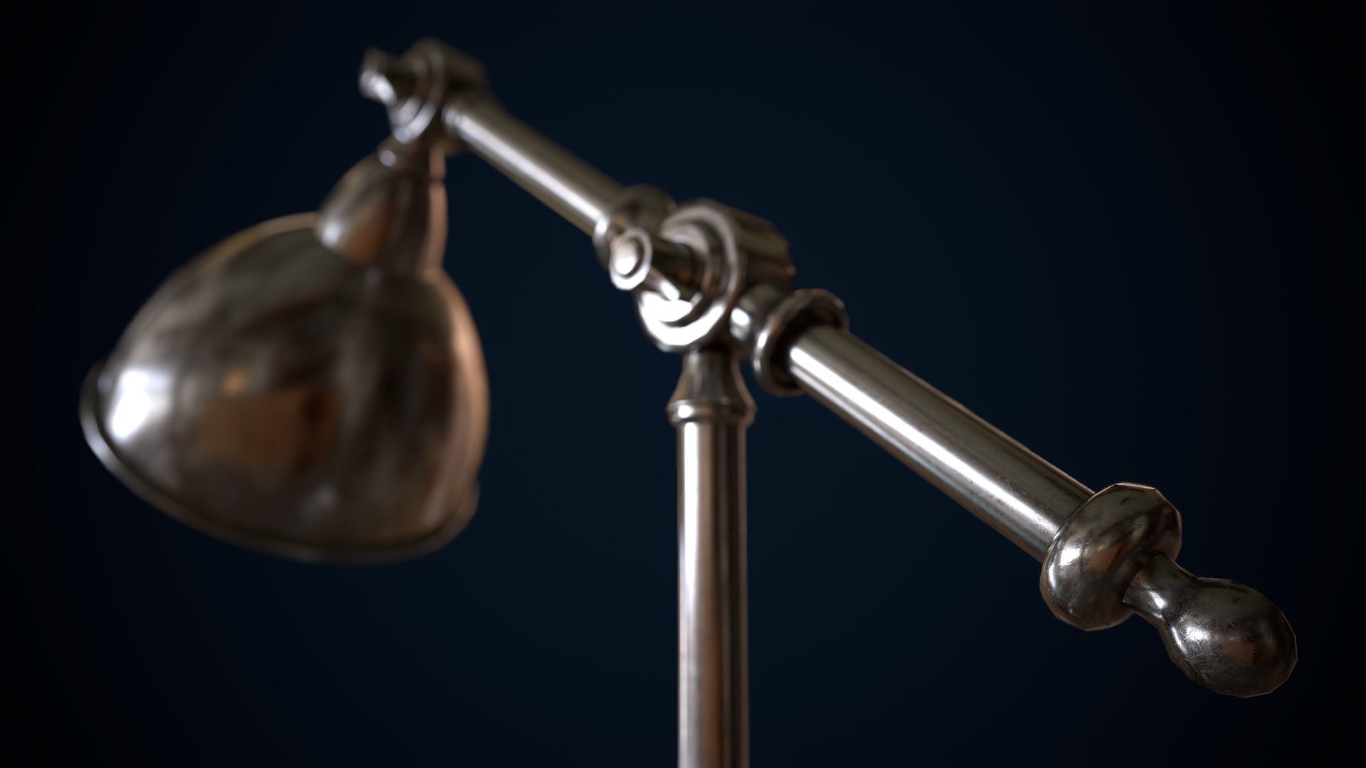 Metal table lamp loft style Low-poly 3D model_3