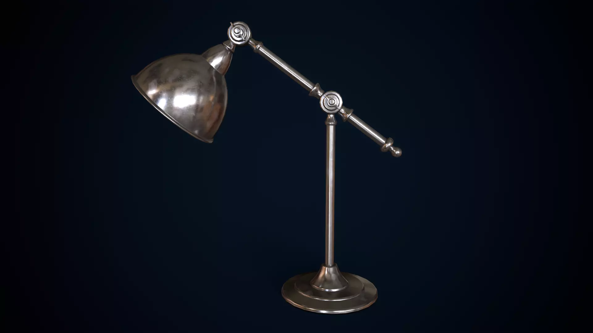 Metal table lamp loft style Low-poly 3D model_0