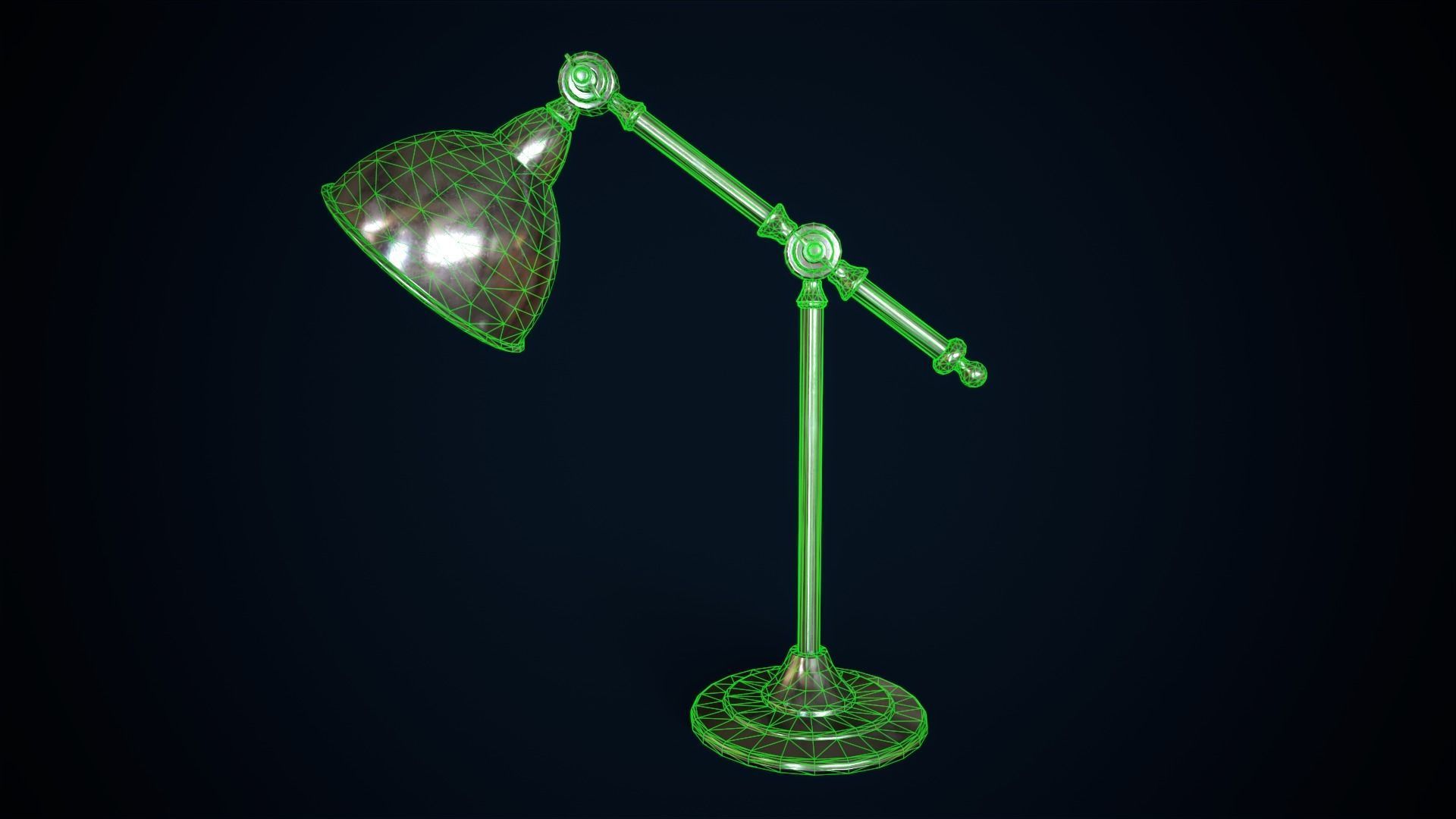 Metal table lamp loft style Low-poly 3D model_6