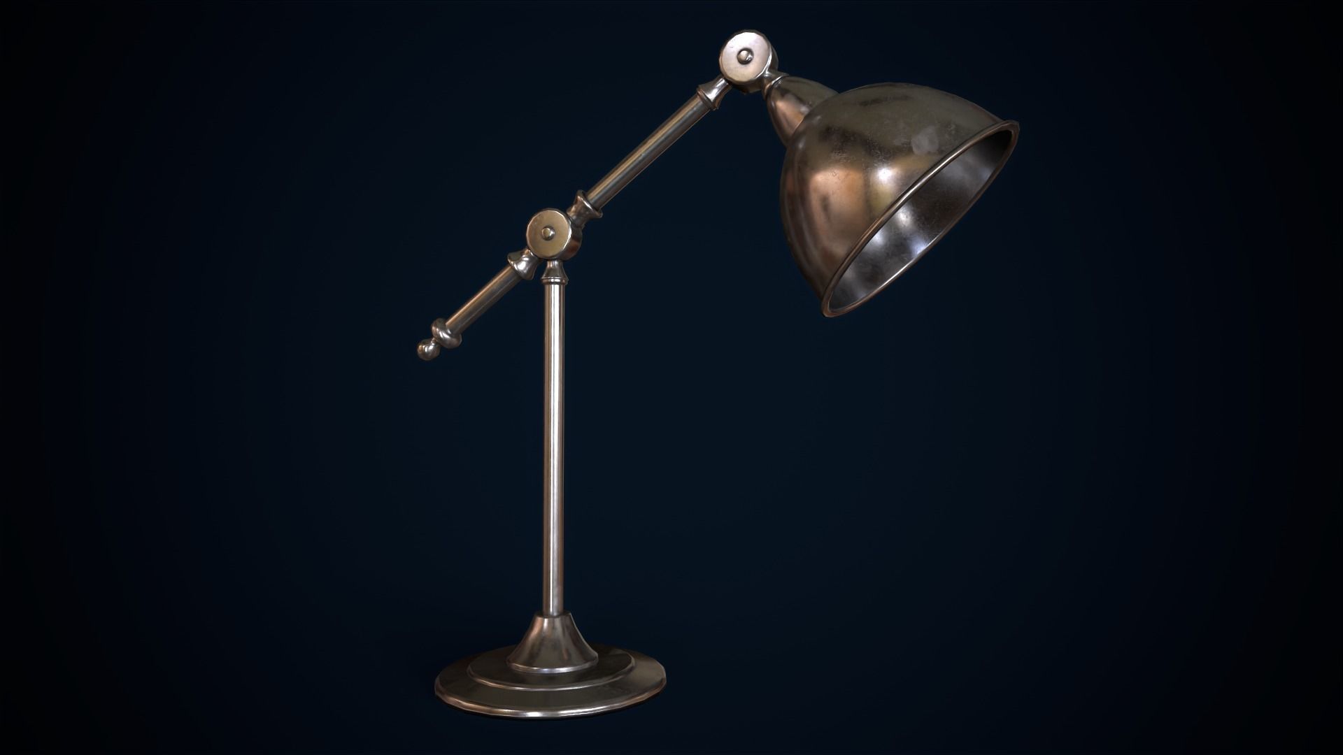 Metal table lamp loft style Low-poly 3D model_13