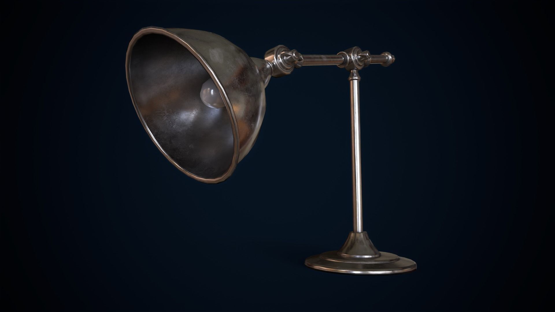Metal table lamp loft style Low-poly 3D model_5