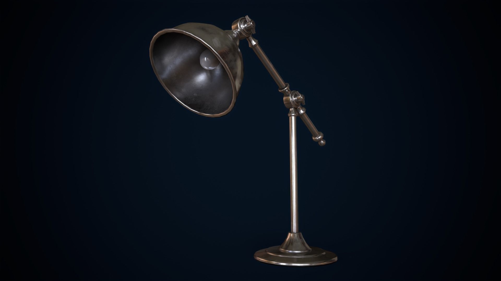 Metal table lamp loft style Low-poly 3D model_10