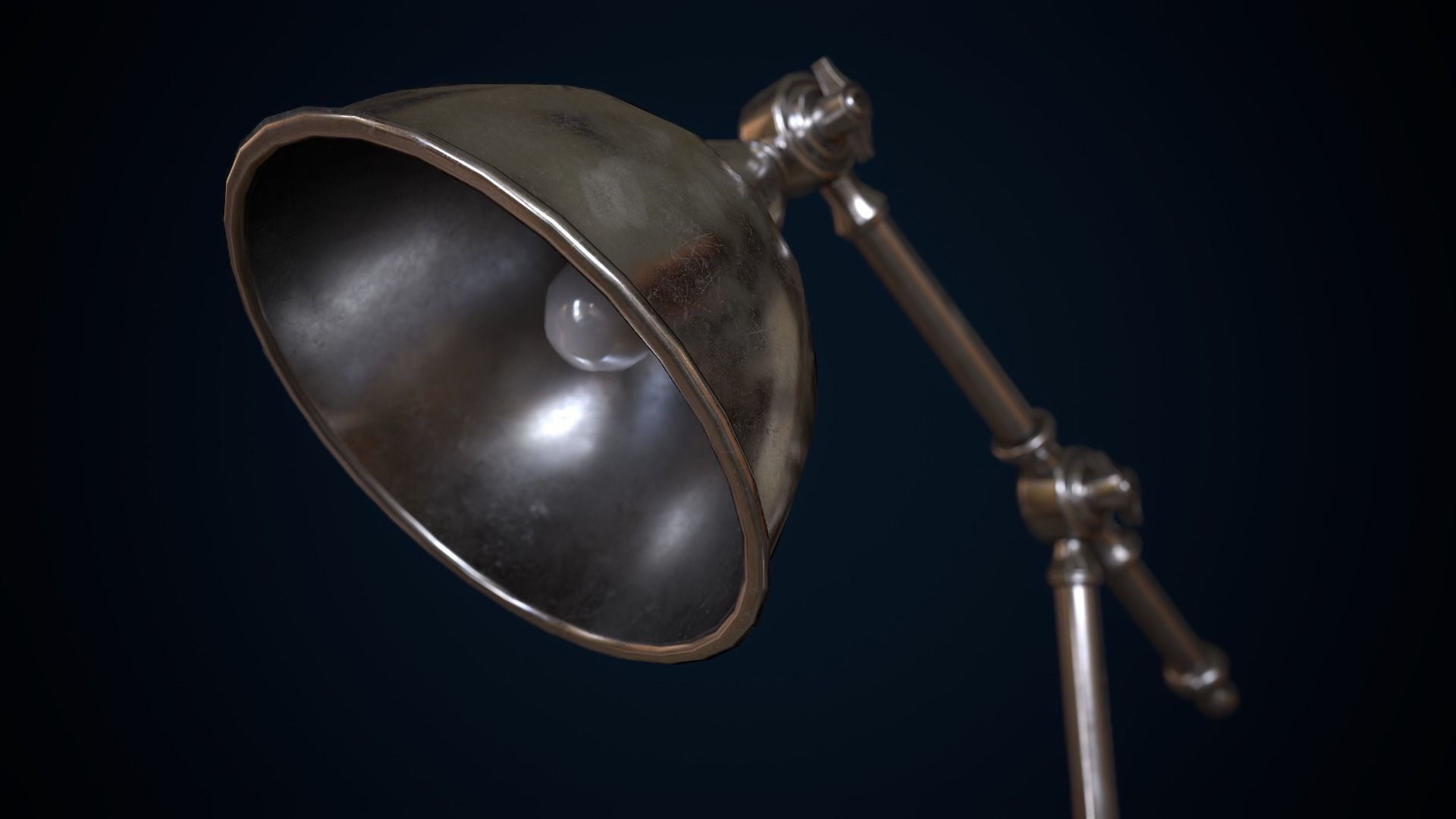 Metal table lamp loft style Low-poly 3D model_2