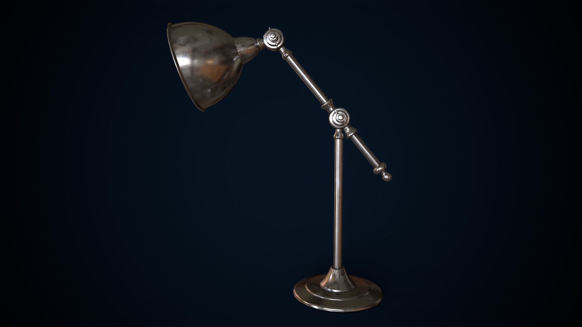 Metal table lamp loft style Low-poly 3D model_4