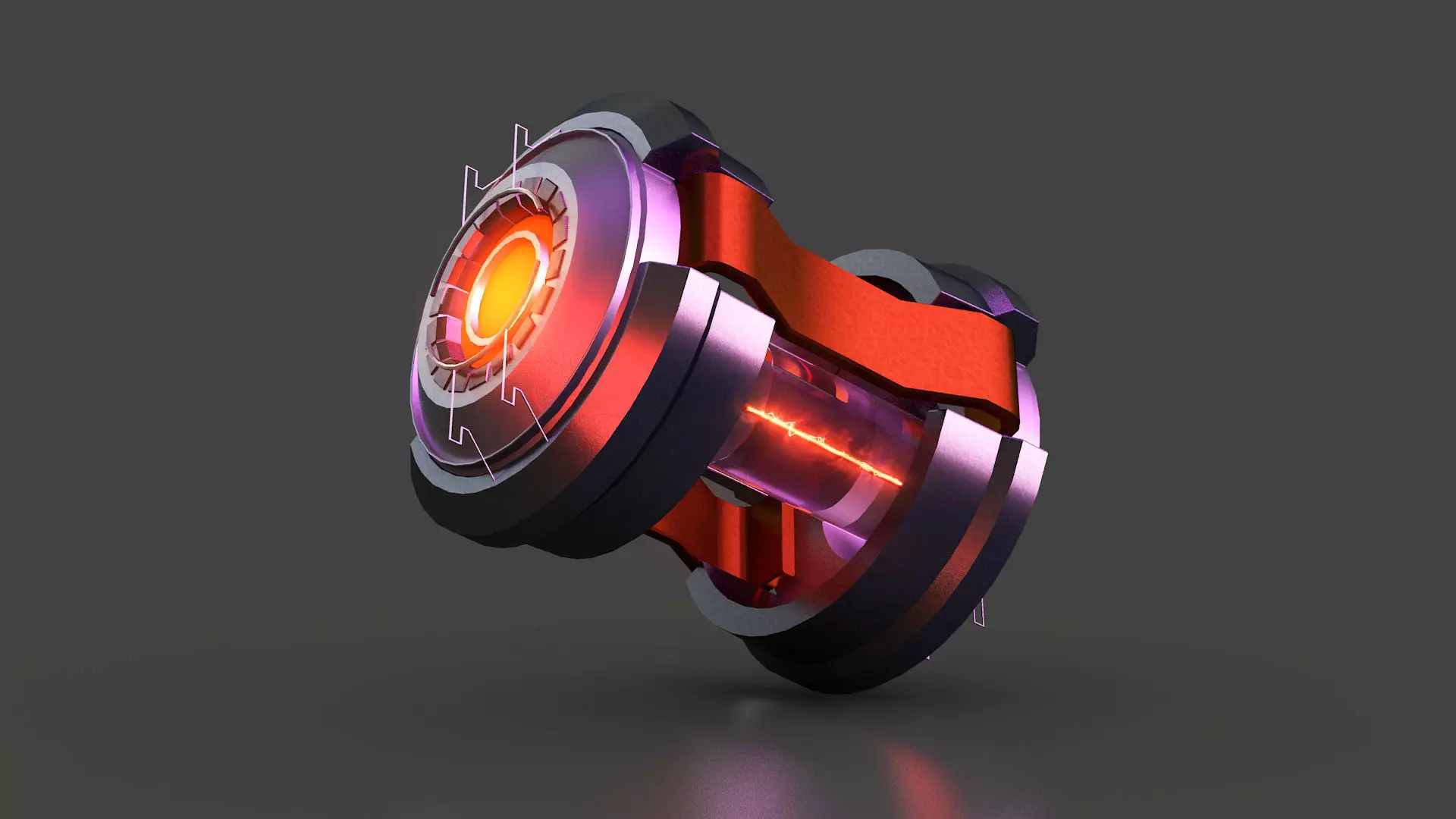 Reactor futuristic device with light 3D model_0