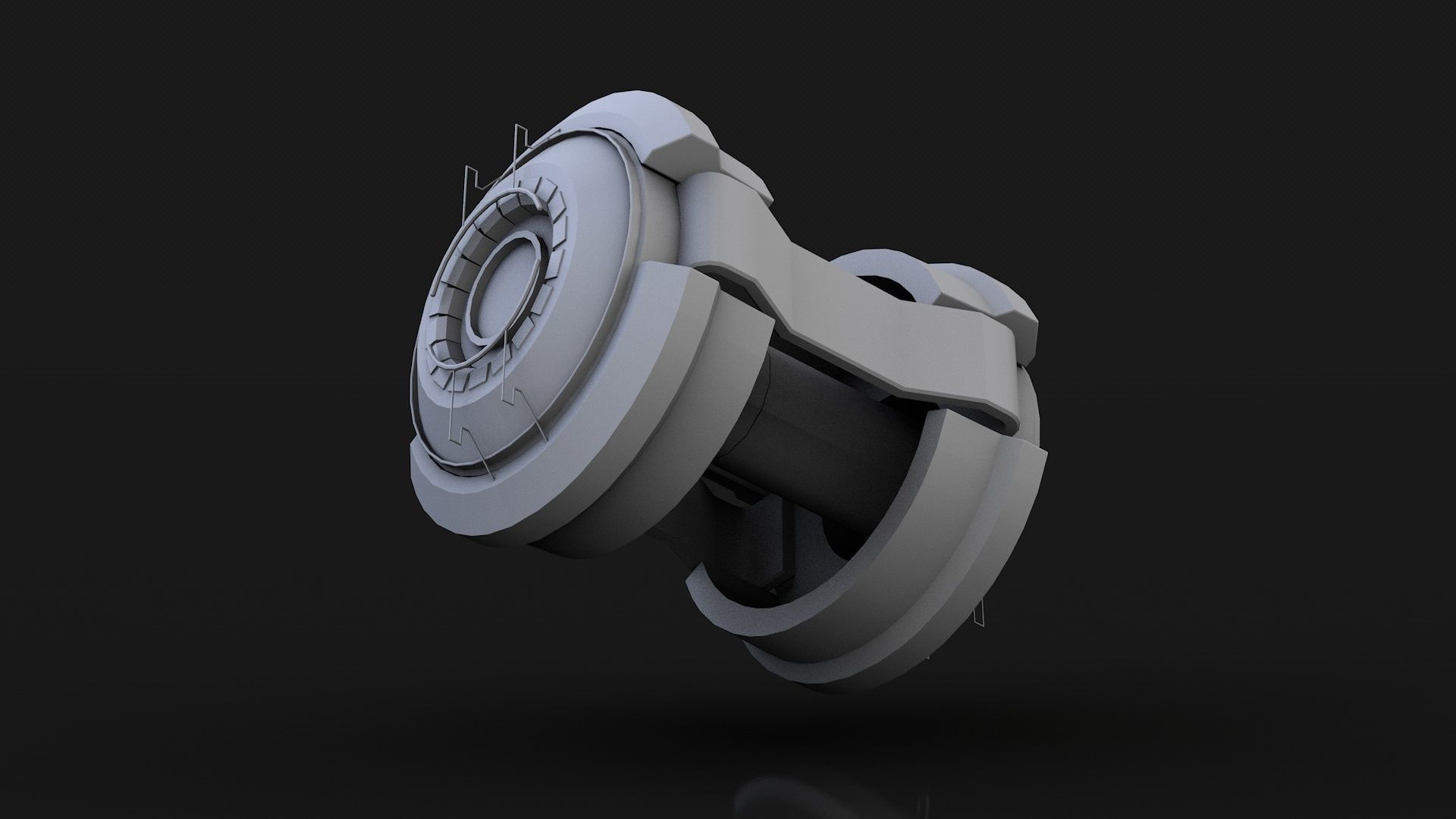 Reactor futuristic device with light 3D model_2