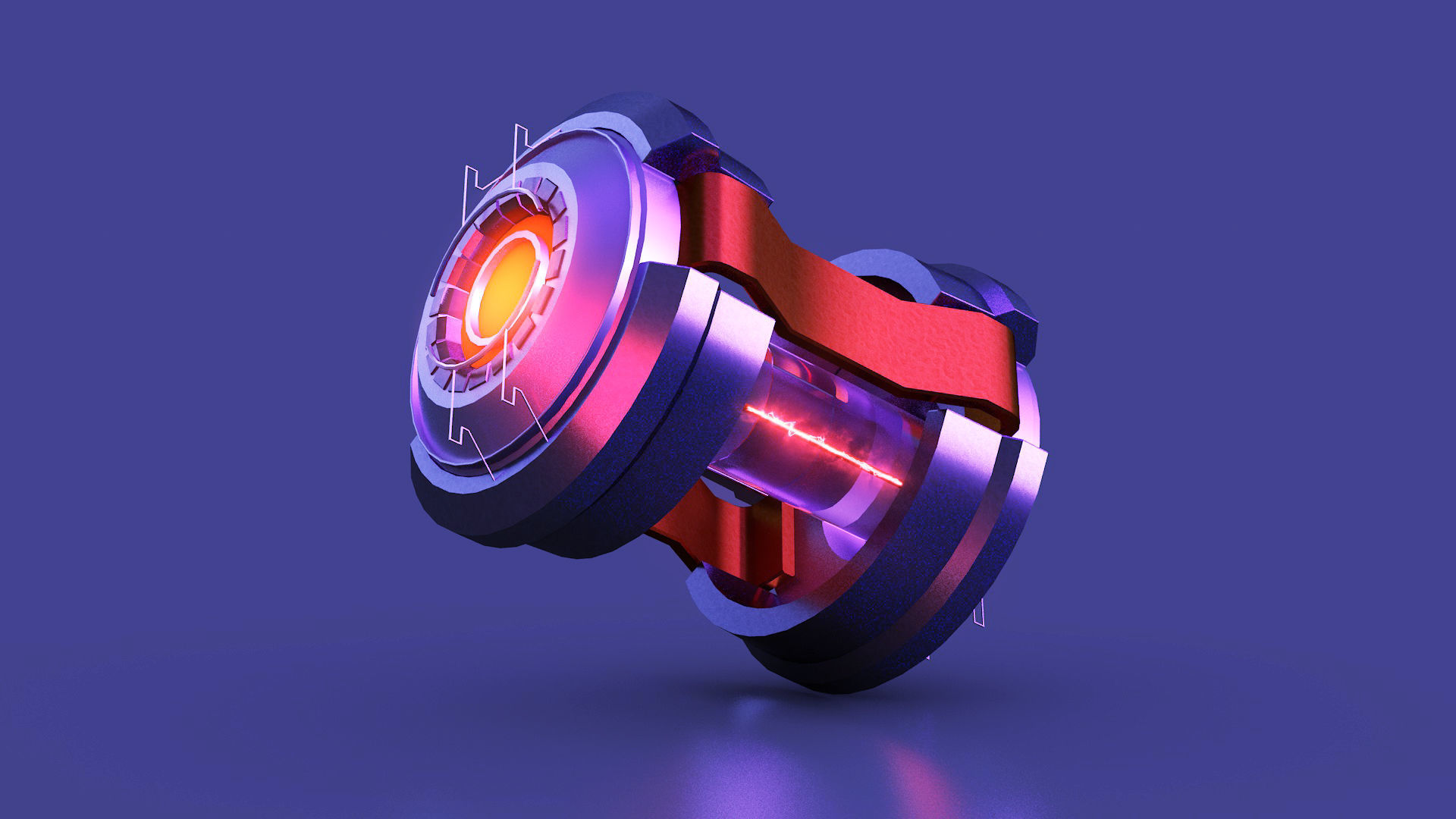 Reactor futuristic device with light 3D model_1