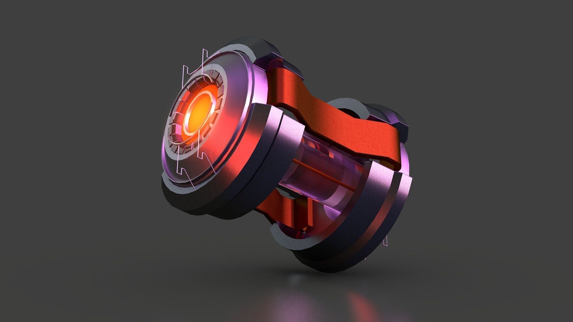 Reactor futuristic device with light 3D model_3