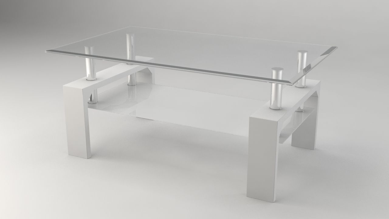 Modern Glass Coffee Table 3D model_3