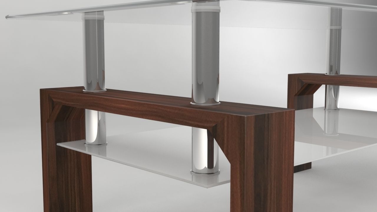 Modern Glass Coffee Table 3D model_2