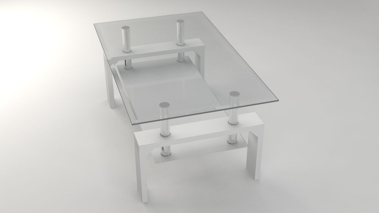 Modern Glass Coffee Table 3D model_4