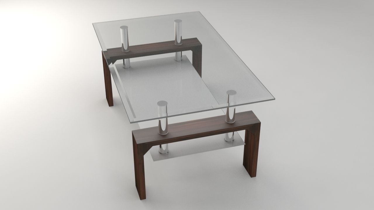 Modern Glass Coffee Table 3D model_1