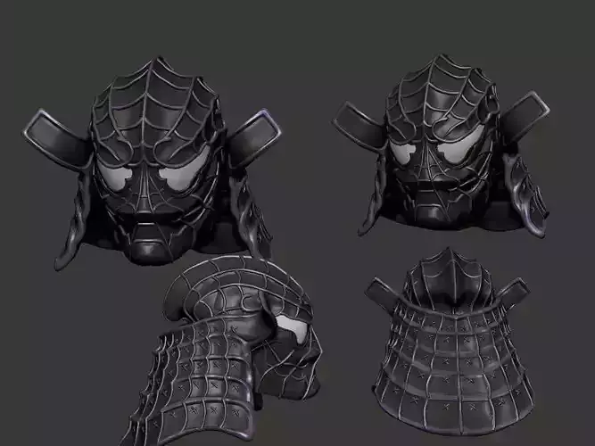 BANDAI MANGA REALIZATION MEISHO SAMURAI SPIDER-MAN HELMET STL 3D print model