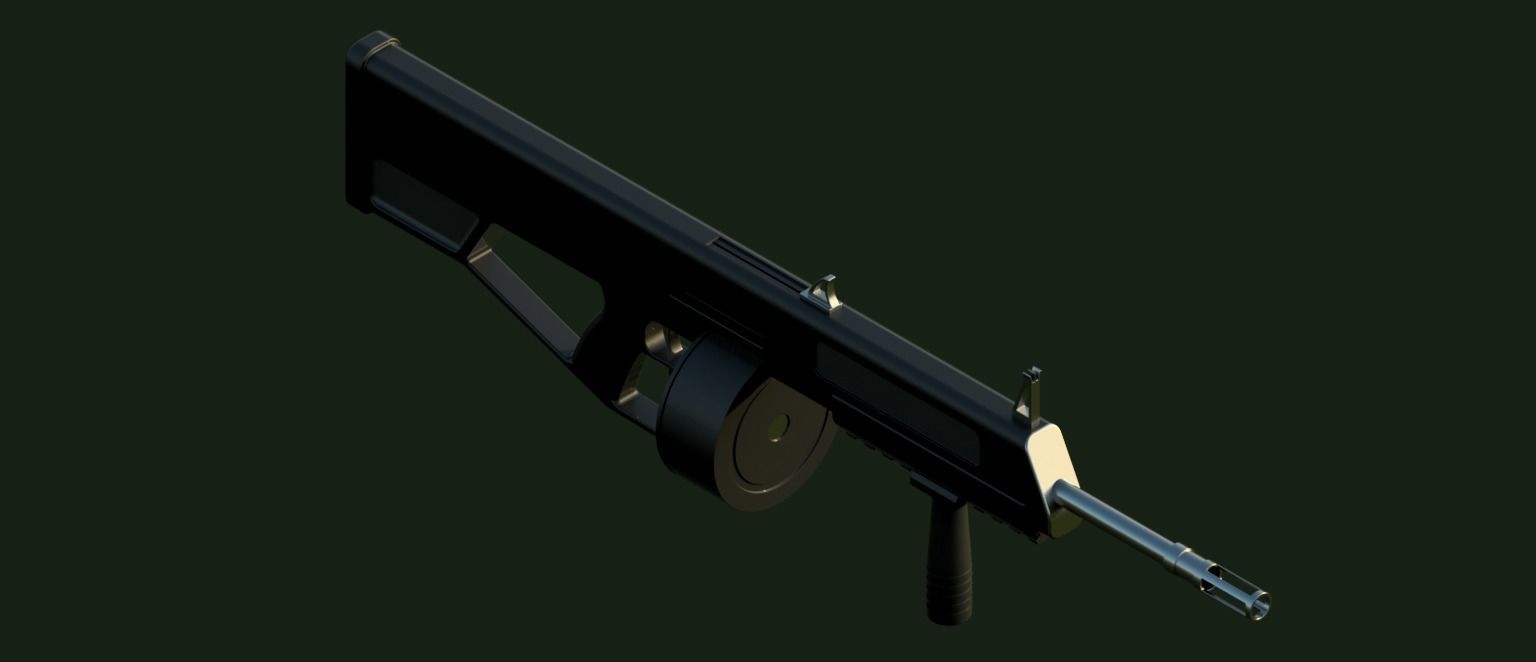 AA-12 shotgun 3D model 3D model_8