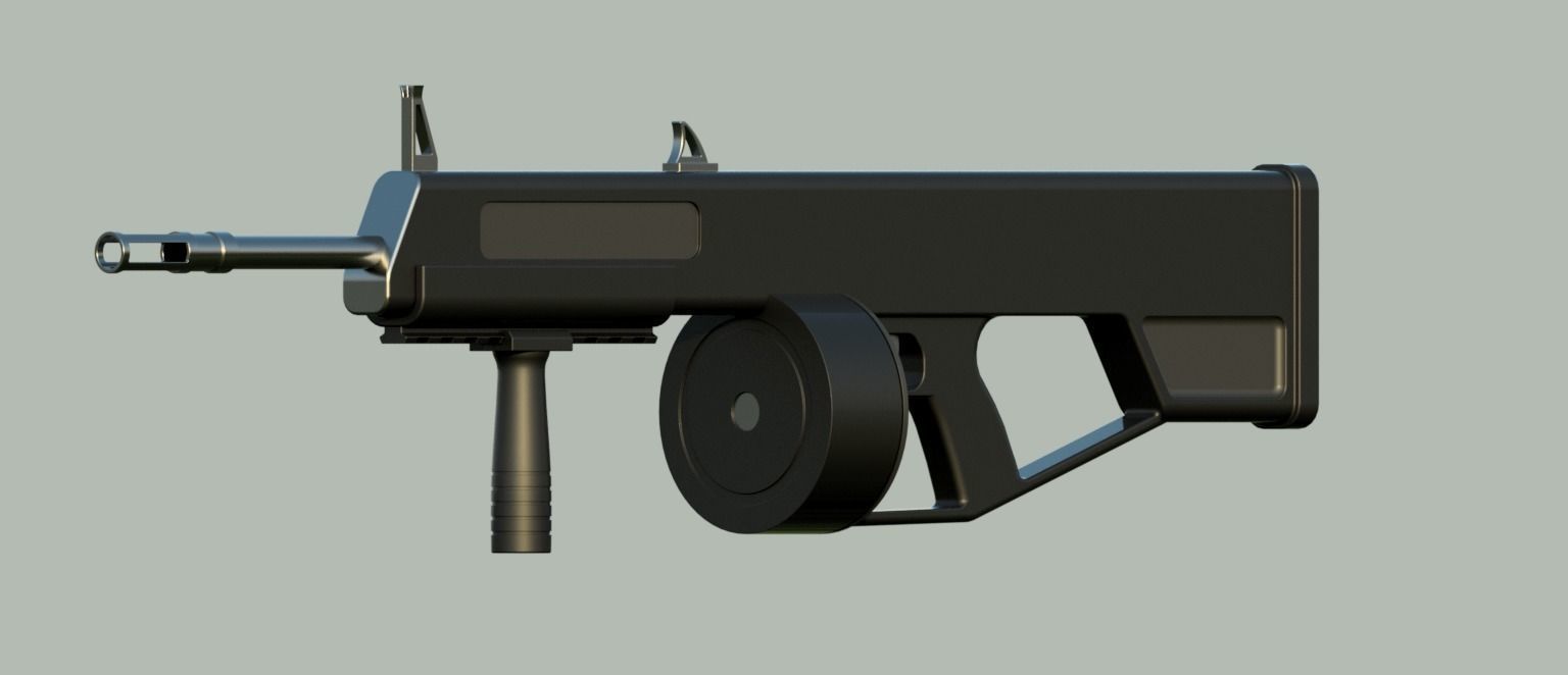 AA-12 shotgun 3D model 3D model_2