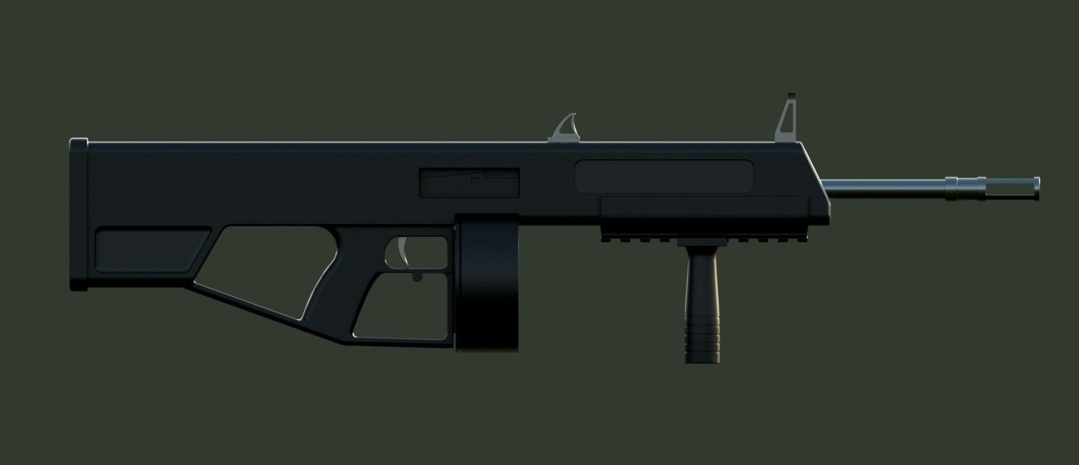 AA-12 shotgun 3D model 3D model_4