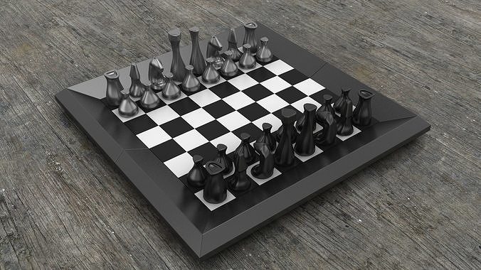 Minimalism chess set 3D print model