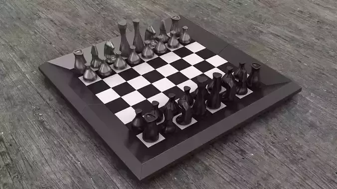 Minimalism chess set 3D print model