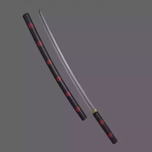 PBR Katana Japanese Sword Black V3