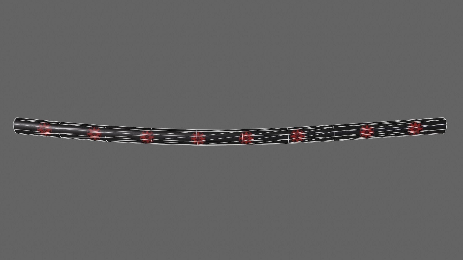 PBR Katana Japanese Sword Black V3 Low-poly 3D model_16