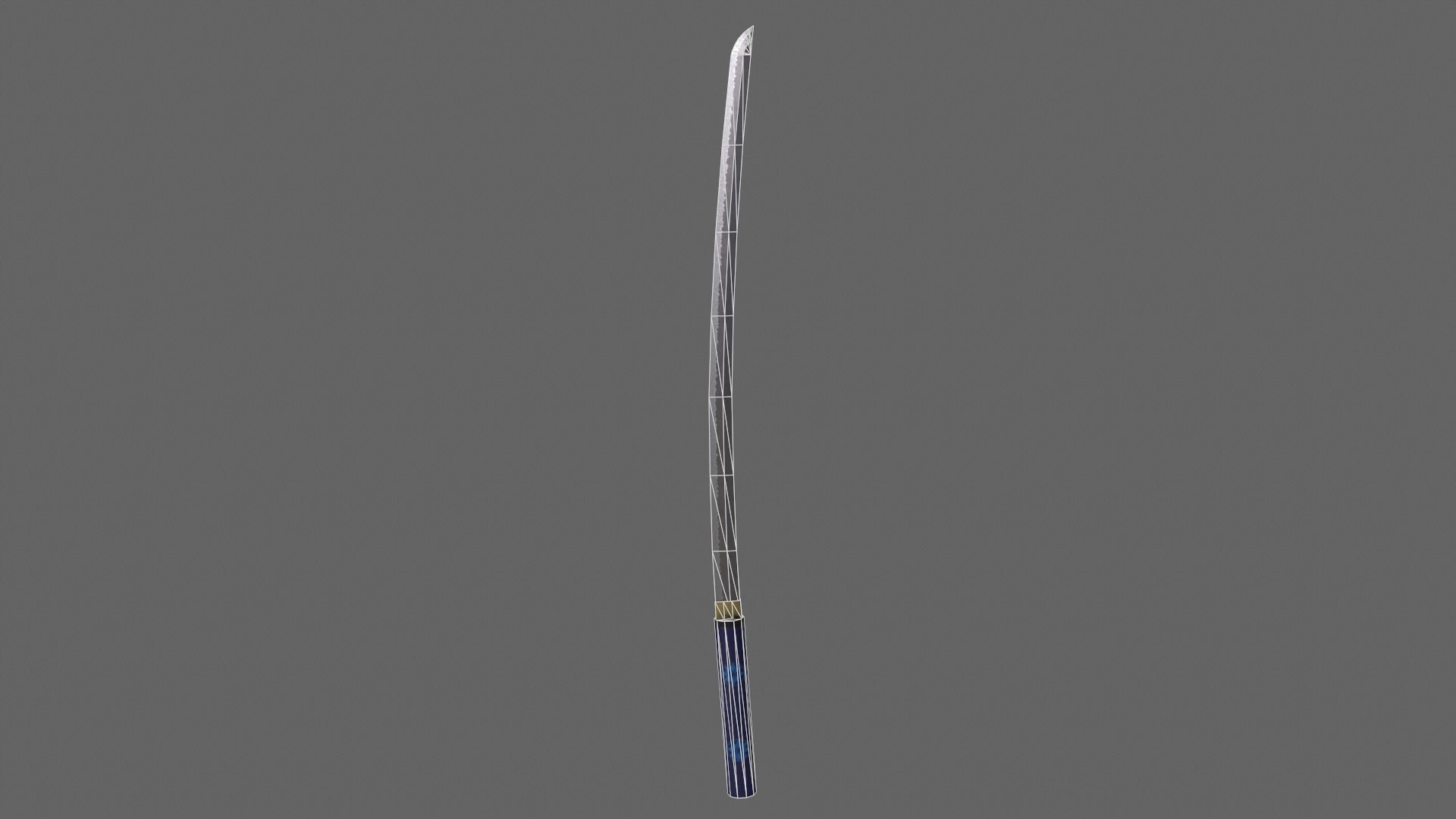 PBR Katana Japanese Sword Blue V3 Low-poly 3D model_18