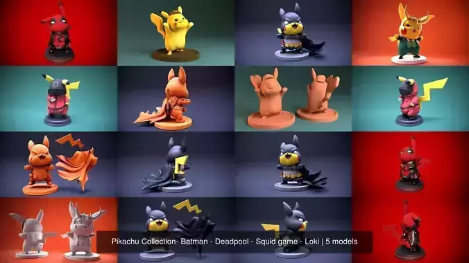 Pikachu Collection- Batman - Deadpool - Squid game - Loki 