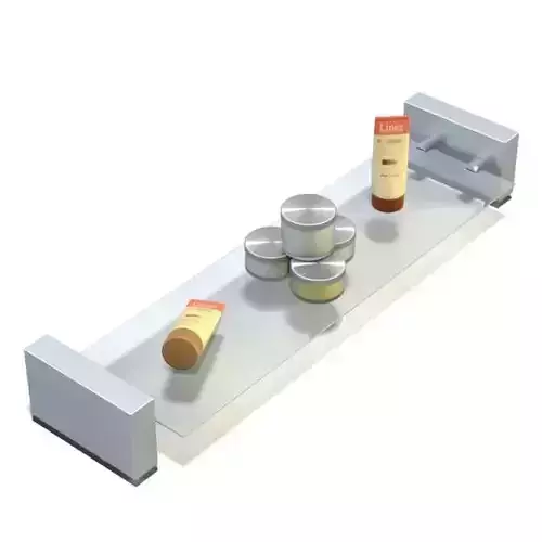 Glass Shelf With Metal 3D model