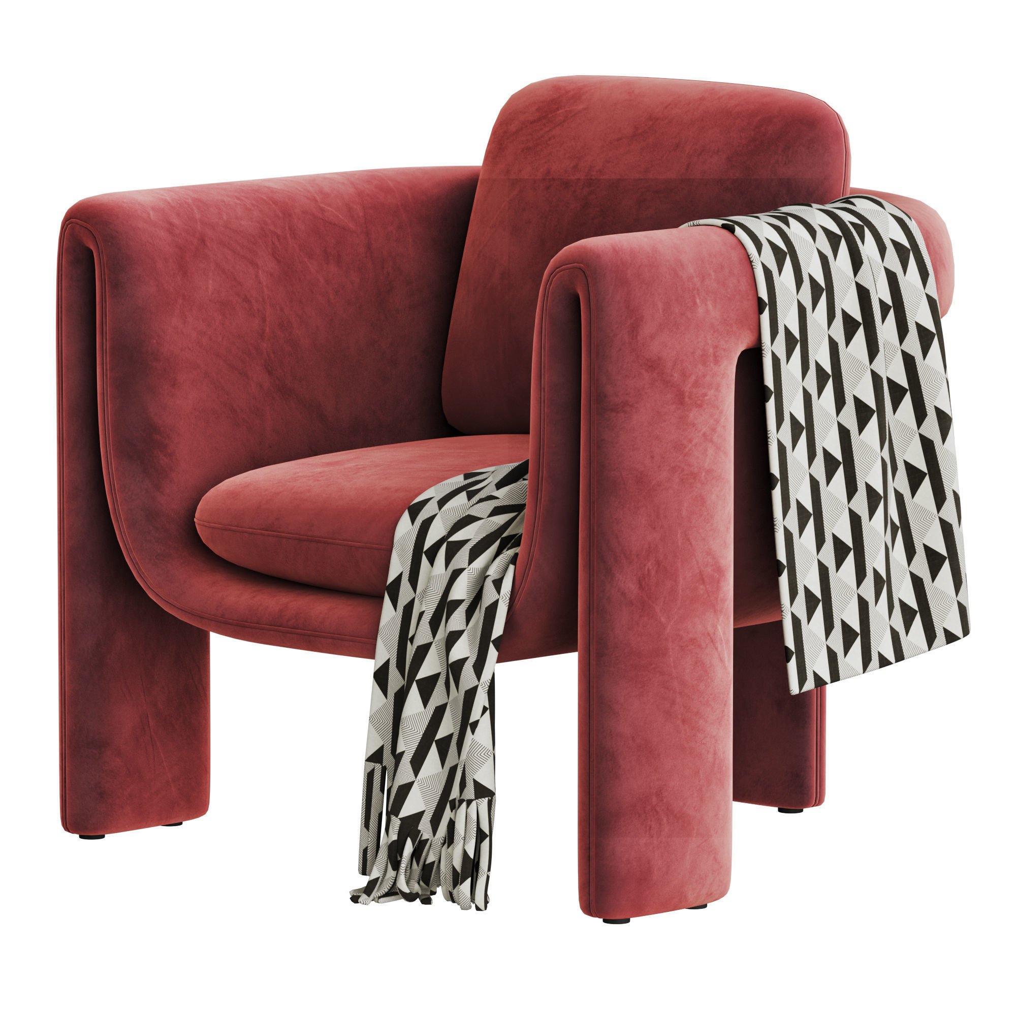 floria armchair Low-poly 3D model_6