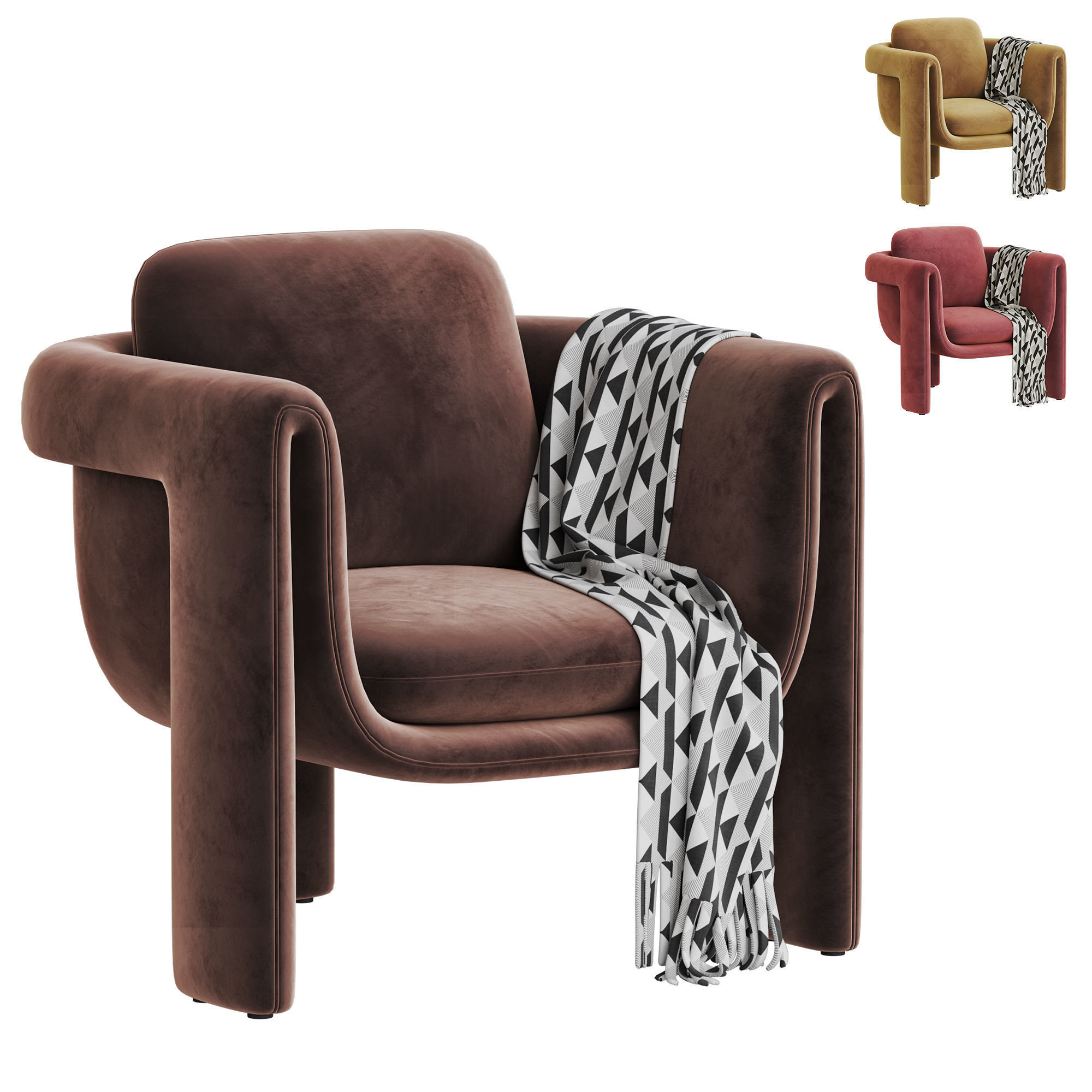 floria armchair Low-poly 3D model_4